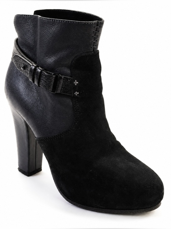 rag & bone Shoes - Rag & Bone Anders Black Leather & Suede Block Heel Ankle Boots ~ 36 EU / 6 US